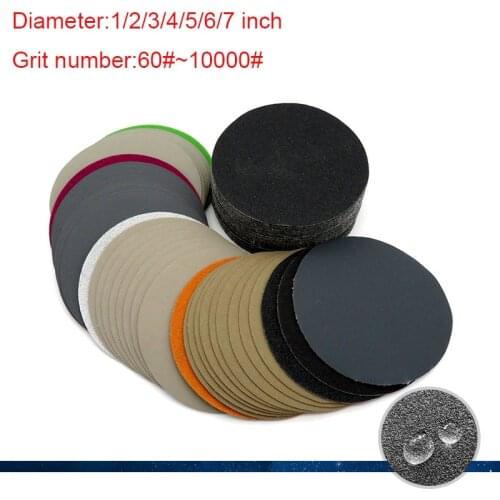 5PCS 1/2/3/4/5/6/7 Inch Flocking Disc Sandpaper 60~10000 Grit Dry Grinding Wet Grinding Plastic Jade Grinding Car Polishing 996A