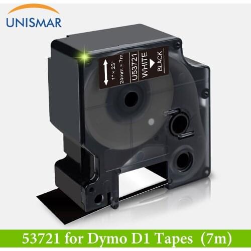 53721 White on Black 24mm Label Tape Replace Dymo D1 Label Maker High Adhesive Tape for Dymo Dymo LabelManager 500TS 450