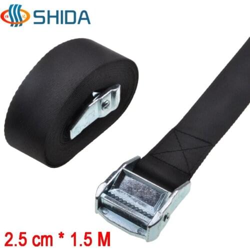 6 PCS 1 inch 2.5 cm x 150 cm Metal Cargo Lashing Polyester Webbing Strap Ratchet Tie Down with Cam Buckle Winch Strap