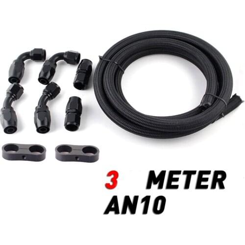 3.5 Meter AN10 NYLON BRAIDED OIL COOLER FUEL HOSE LINE STRAIGHT 45 90 DEGREE SWIVEL FITTING GZC1003