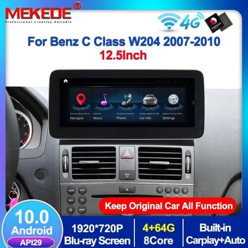 1920*720P IPS DSP Android 10 Car Radio Multimedia Player For Mercedes Benz C-Class W204 S204 2008 2009 2010 GPS Navigation WIFI