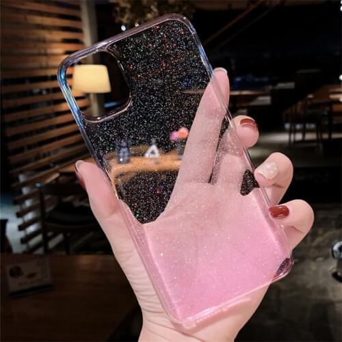 Glitter Transparent Phone Case For Samsung Galaxy A51 A71 A10S A20 A50 A70 A80 S10 Lite S20 S9 Note 9 Note 10 Plus soft cover