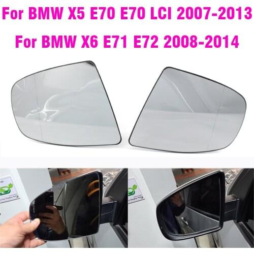 Heated Side Mirror Glass For BMW X5 E70 2007-2013 X6 E71 E72 2008-2014 Car Rearview Rear View Mirror Glass Lens