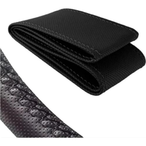 Car Steering Wheel Cover Needles And Thread Artificial Leather Car Covers Texture Soft Auto Accessories