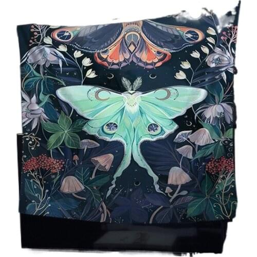 Flowers Butterfly Tapestry Wall Hanging Bohemian Beach Mat Polyester Blanket Yoga Home Bedroom Art Carpet Decor