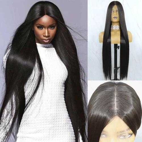 Beautiful Diary Long Silky Straight Black Wigs Futura Fiber Hair 30inch Heat Resistant Synthetic Hair Wigs For Black Women