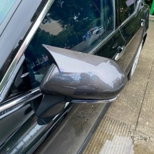 For Toyota Prius 2019 2020 Carbon Fiber Color Side Wing Mirror Cover Rearview Overlay Moulding Trim Car Styling Accessories