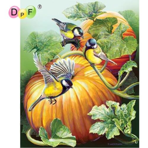 DPF 5D diamond painting cross stitch Pumpkin bird diy diamond painting round diamond painting embroidery mosaic decoration gift