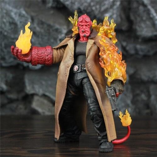 Smoking Hellboy 7" Action Figure Samaritan Hand Gun Anung Un Rama Son of Satan Super Hero Movie Toys Doll