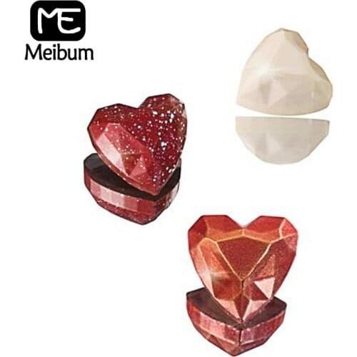 Meibum Valentines Day Candy Moulds Love Diamond Polycarbonate Chocolate Molds Confectionery Dessert Baking Tray Pastry Tools