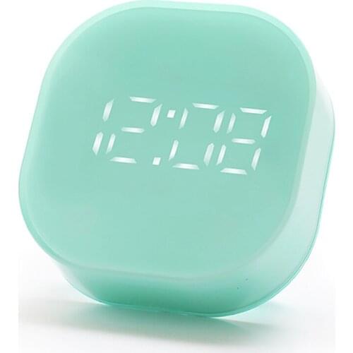 Square Electronic Digital Clock Silent Alarm Clock Intelligent Temperature Sensing Magnetic Attraction Desk Clock Bedroom Decor