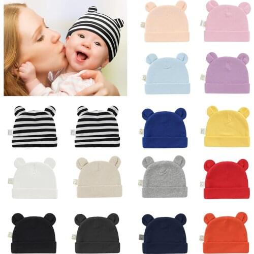Cute Baby Hat Newborn Beanie Baby Hat Bear Ears Boys And Girls Beanie Cap Cute Infant Hats Photography Props кепка для мальчика