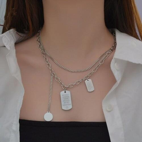 Fashion Multilayer Hip Hop Long Chain Necklace For Women Men Jewelry Gifts Unisex Punk Pendant Necklace Drop Shipping