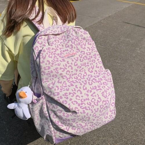 Fashion Printing Nylon Women Backpack Female Double Shoulder Back Bag Preppy Schoolbag for Teenage Girl College Mochila