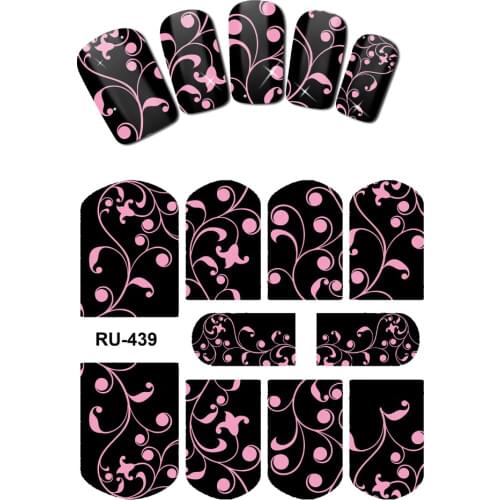 UPRETTEGO NAIL ART BEAUTY WATER DECAL SLIDER NAIL STICKER FLOWER GREEN LEAF VINE RATTAN LEAF RU439-444