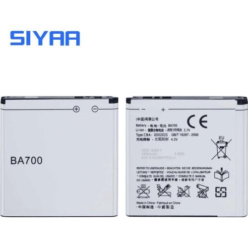Original SIYAA BA700 Battery For Sony ST18i MT15i MT16i MK16i MT11i ST21i ST23i Replacement Li-ion Battery High Capacity 1480mAh