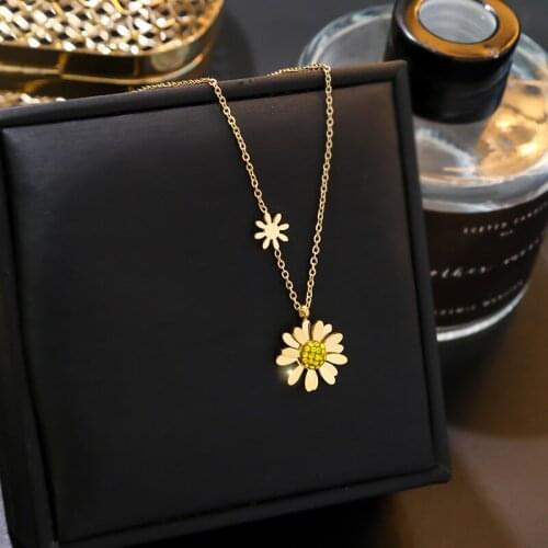 Chrysanthemum Stainless Steel Necklace For Women Jewelry