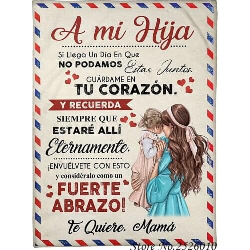 Throw Blanket Letter A Mi Hija 3D Velvet Plush Blanket Bedspread for Kids Girls Sherpa Blanket Couch Quilt Cover Travel 19