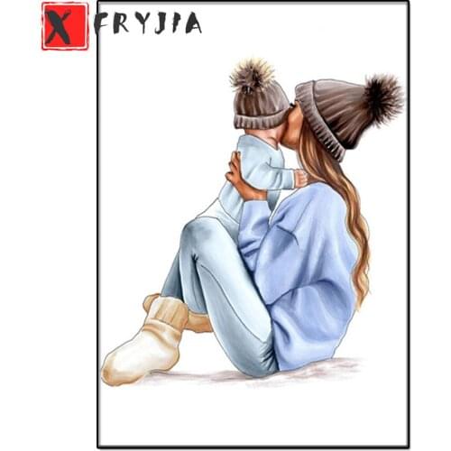 Full Drill Square Diamond Diamond Painting Cross Stitch Mother And Baby Love Diamond Embroidery Rhinestone Mosaic Kits decor