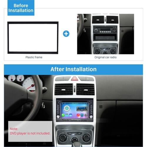 Seicane Style Double Din Car Radio Fascia Trim Kit for 2001-2008 PEUGEOT 307 Dash Mount Kit Adaptor CD Trim Panel Auto Stereo