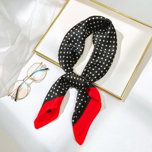 Aurdolf new silk scarf women dot print silk woman fashion dot plaid print kerchief design shawls fashion girl neck hair scarf