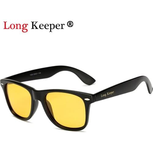 Long Keeper Yellow Night Vision Sunglasses Men Women Driving Sunglass Polarized Rivet Sun glasse Goggles Male Eyeglass