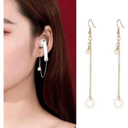 -compatible Headset Anti-lost Earrings For Airpods Wireless Headset Earrings Five-pointed Star Long Earless Ear Clip