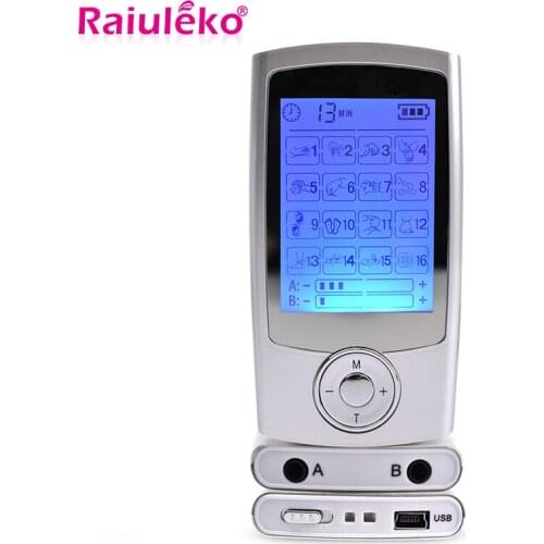 Smart 2in1 Electronic Pulse Massager 16 modes Dual Tens Acupuncture Digital Therapy Machine Body Relax Muscle Stimulator Device