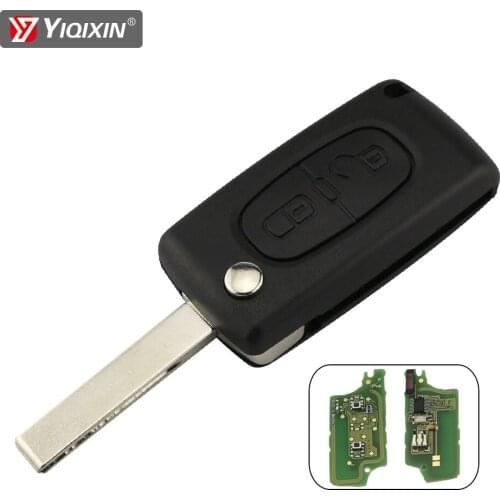 YIQIXIN 2 Buttons Car Remote Key For Peugeot 207 307 308 407 807 433MHz VA2/HU83Fob ID46 Chip PCF7941/PCF7961 CEO523/CEO536
