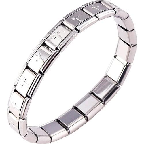 Jewelry Cross Elastic Energy Magnetic Germanium Italian Fashion Charm Bracelet Trend Stainless Steel Gift ST18 Best