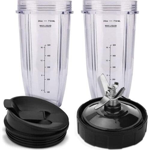 For Ninja Replacement Parts 7 Fins Extractor Blades and 24OZ Ninja Blender Cup with Sealing Lid,for Nutri Ninja Auto IQ