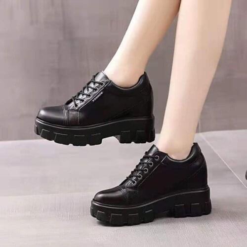 Women Pumps 2021 Spring/Autumn Mid Heels Thick Platform Increased Internal Black Female Work Office Career Shoes 5cm High Heels