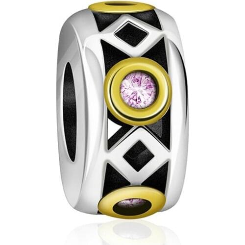 2019 NEW 100% 925 Sterling Silver Geometric Hollow Spacer Beads Charm Suitable DIY Bracelet Gift Women Original Jewelry1441-1460