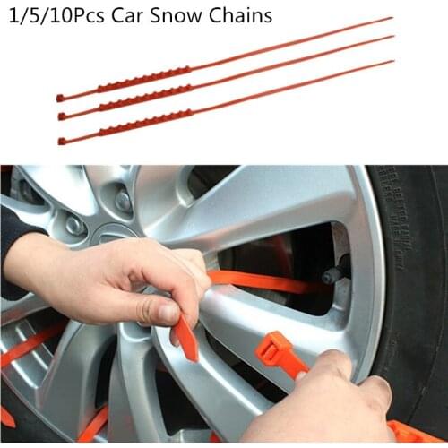 10Pcs Car Tire Wheels Emergency Chain Mini Plastic Anti-Skid Snow Chains for Ice Snow Mud Sand Road Safety Driving Outdoor