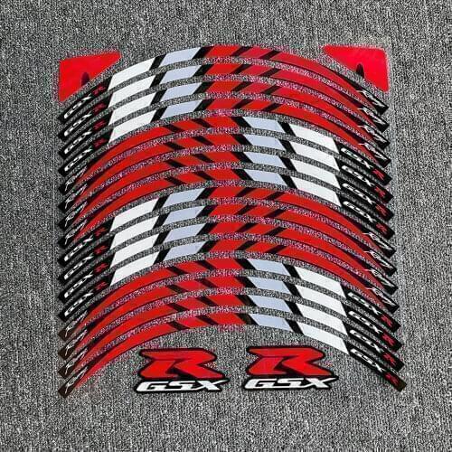17~19" Strips Motorcycle Wheel Tire Stickers Car Reflective Rim Tape Decals for Suzuki GSXR GSX-R 600 750 1000 K2-K9 Decoration
