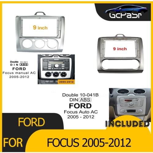 1din 2Din Car Radio Player DVD Frame Audio Fitting Adaptor Dash Trim Kits Facia Panel 9inch For Ford Focus 2005-2012 Double Din