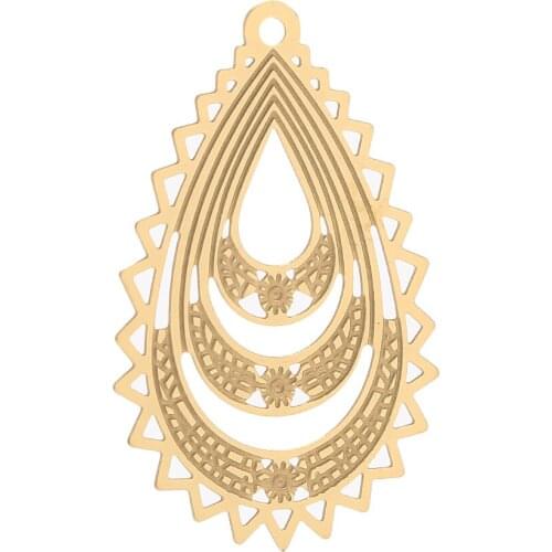 4pcs Stainless Steel Geometric Round Earrings Woman Stud Gold Hollow rings Base Connectors Linker jewelry Diy making Accessories