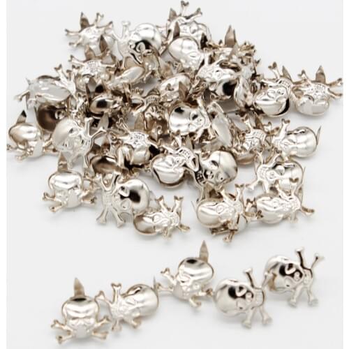 50Pcs Gothic Skull Metal Rivets Claw Leathercraft Studs for Biker Rider Bags Clothes Hats Leather Decor