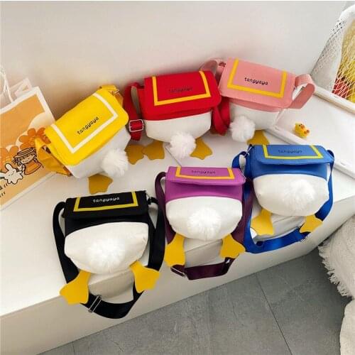 6 colors new style plush duck butt fashion shoulder bag canvas bag boys and girls shoulder bag