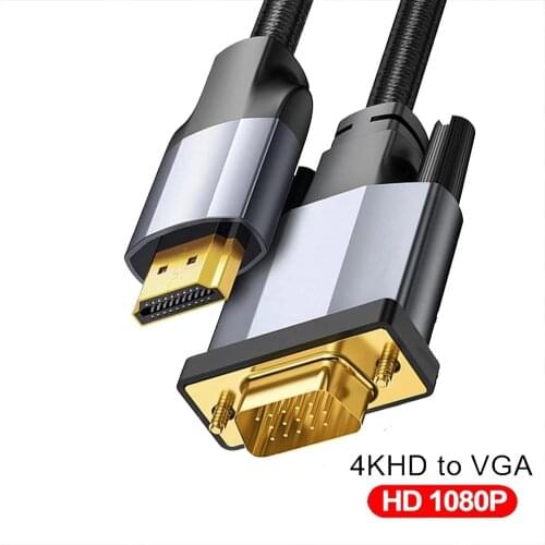 Aluminum Alloy HDMI-compatible To VGA Full System Compatible Cable Converter Adapter Accessories