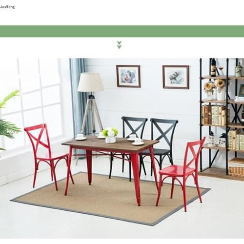 American Dining Chair Fork Backrest Chair Industrial Wrought Iron Designer Chair Metal Dining Chair Fashion Household Furniture