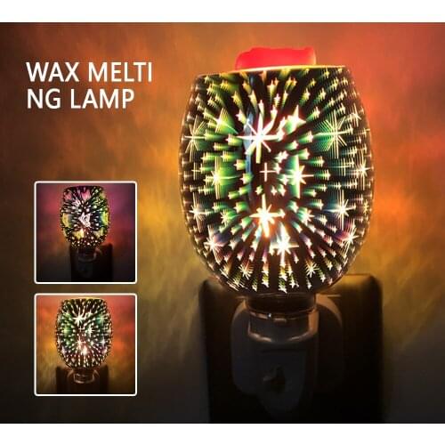 Aroma Electric Wax Melt Incense Burner 3D Firework Night Light Aromatherapy Diffuser Wax Warmer Aroma Fragrance Lamp UK Plug