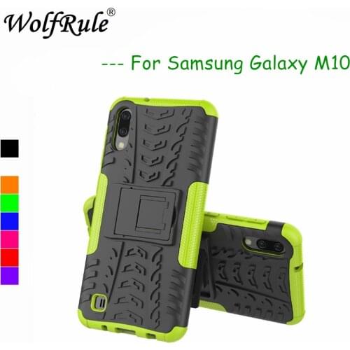 For Case Samsung Galaxy M10 Cover Dual Layer Armor Silicone Back Case For Samsung M10 Phone Holder Stand Shell M10 SM-M105F