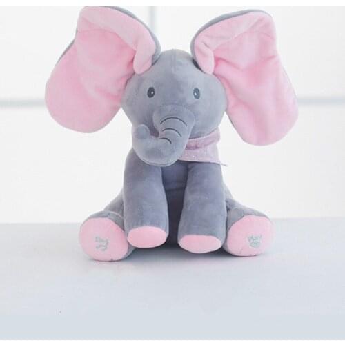Baby Plush Stuffed Toys Plush Toys Animals Elephant Soft Stuffed Animals Music Doll Children Girl Gifts Sleeping Toy