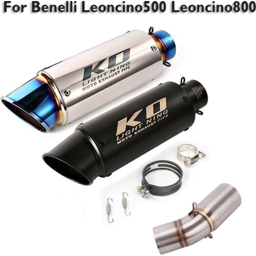 For Benelli Leoncino 500 800 Motorcycle Exhaust Pipe System Muffler Escape Silencer Connector Section Link Tube Pipe Slip on