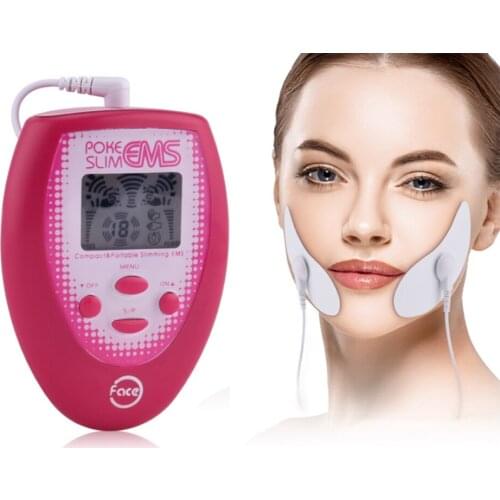Electric Slimming Facial Massager V-Face Trainer Jaw Exerciser EMS Face Body Pulse Muscle Stimulator With Electrode Pads Newest