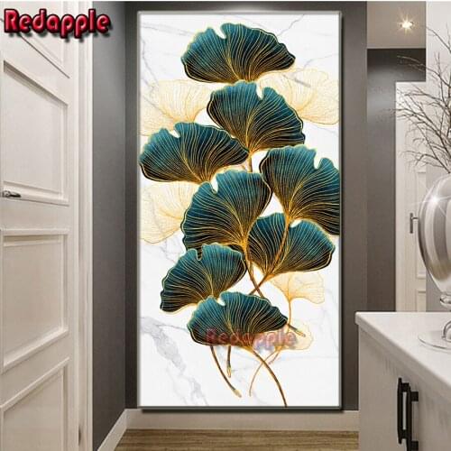 Ginkgo biloba diamond painting Abstract leaves mosaic diamond set full square/round diamond embroidery large size Porch decor