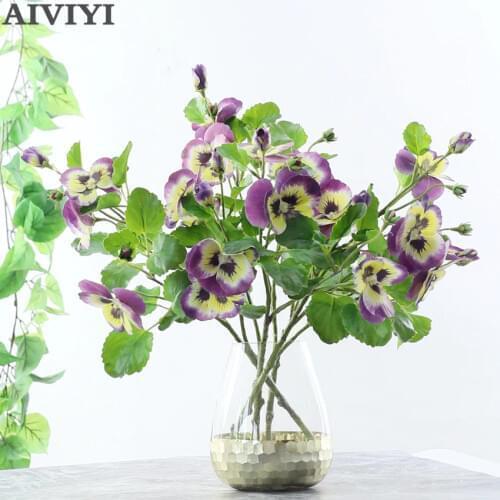 Artificial Flowers 3D Tape Pansy Fake Flowers Home Decoration Potted Planting Highend Flower Materials Phalaenopsis Orchid