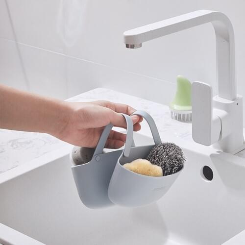 Kitchen utensils sponge pool storage supplies hanging basket drain rack sink single double drain bag