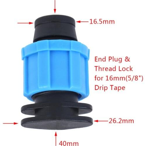 10Pcs 16mm 5/8" Greenhouse Drip Irrigation Tape End Plug Screw Irrigation Drip Stopper Water Seal For Garden Watering System